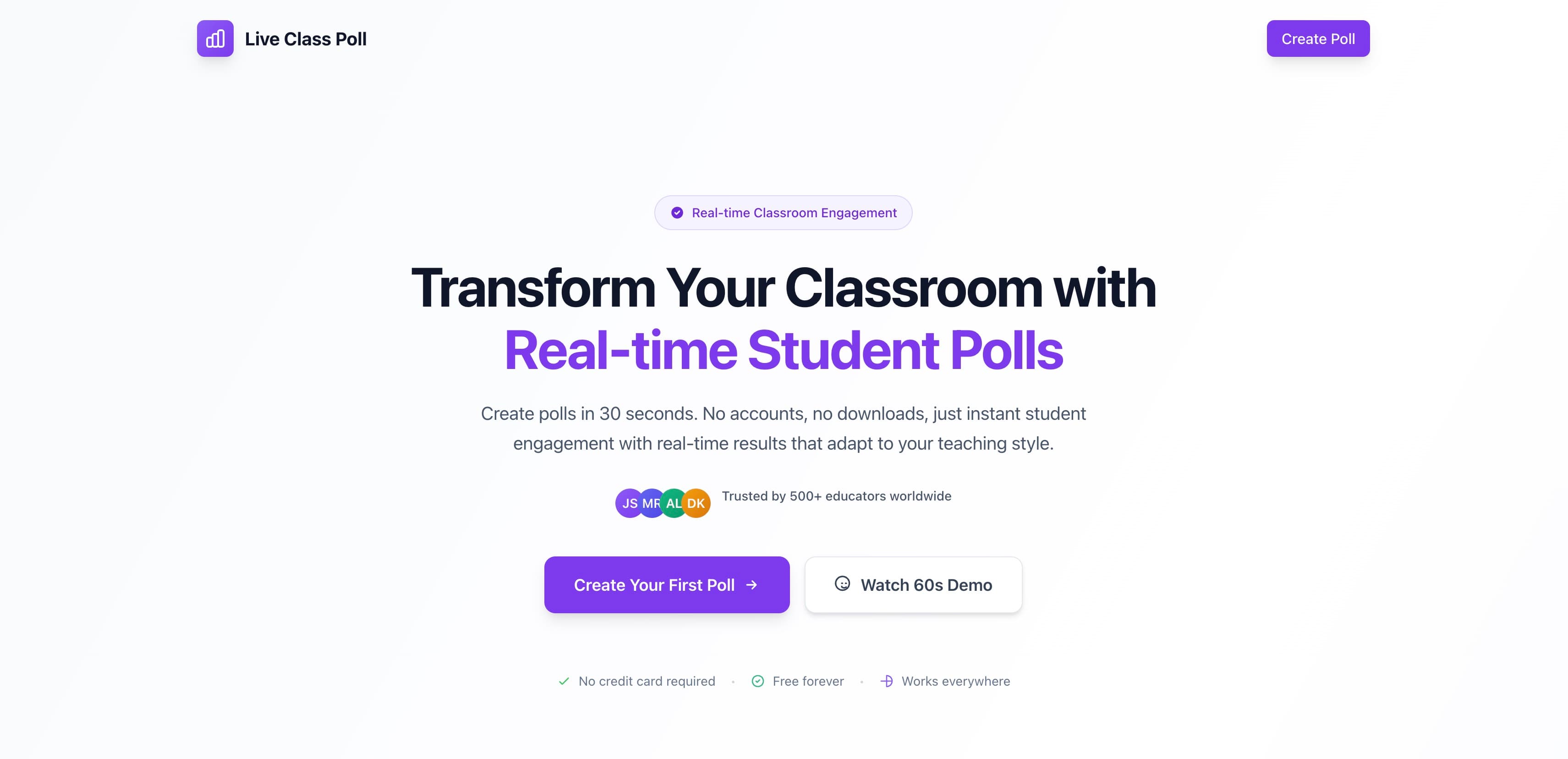 Live Class Poll — Real-time Classroom Polling preview