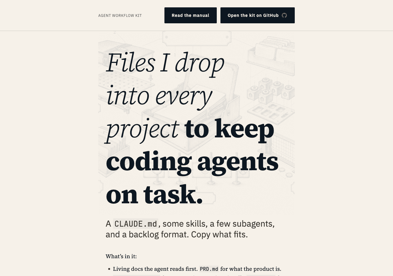 Agent Workflow Kit — files I drop into every project to keep coding agents on task preview